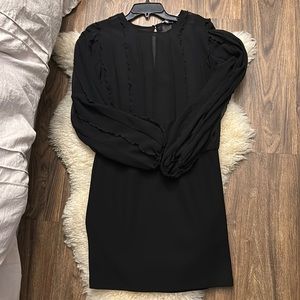 Zara black dress brand new size Medium with tags sheer top super flatter NWT